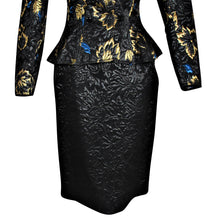 Vintage Adolfo for Neiman Marcus Metallic Brocade Skirt Suit