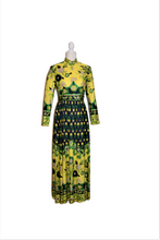 Vintage Carlye Maxi Hostess Dress Floral Motif