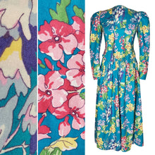 1980’s Vintage Laura Ashley Midi Cotton Dress and Jacket with Signature Ashley Floral Print