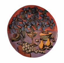 21" Katie Pell Clay Wall Hanging Still Life Centerpiece Art Pottery Charger