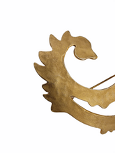 Mary McFadden Stylized Dragon Gilt Gold Brooch
