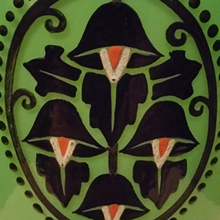 Early 20th Bohemian Czechoslovakian Opaque Art Deco Glass Handpainted Enamel