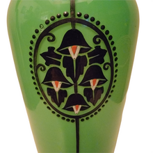 Early 20th Bohemian Czechoslovakian Opaque Art Deco Glass Handpainted Enamel