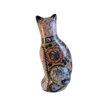 Tonala Burnished Clay Hand Painted Mestizo Ceramic Nahual Cat
