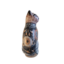 Tonala Burnished Clay Hand Painted Mestizo Ceramic Nahual Cat