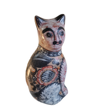 Tonala Burnished Clay Hand Painted Mestizo Ceramic Nahual Cat