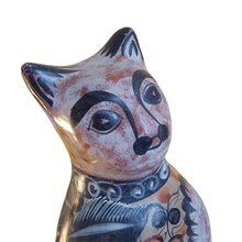 Tonala Burnished Clay Hand Painted Mestizo Ceramic Nahual Cat