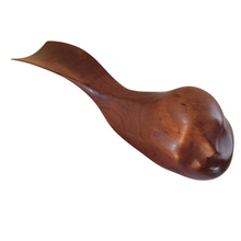 Handcrafted Modernist Stylized Bird Wild Black Cherry Wood Sculpture 1982