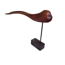 Handcrafted Modernist Stylized Bird Wild Black Cherry Wood Sculpture 1982