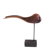 Handcrafted Modernist Stylized Bird Wild Black Cherry Wood Sculpture 1982