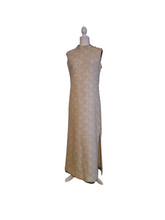Leslie Fay Brocade Embossed Vintage 70's Full Length Gown Large