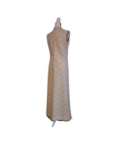 Leslie Fay Brocade Embossed Vintage 70's Full Length Gown Large