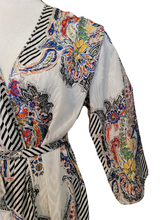Vintage 1980's Mary McFadden Damask Belted Wrap Robe Medium