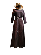 Lafayette 148 Laser-Cut Hem Suede Maxi Skirt Fully Lined Size 6