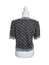 Vintage Black Laurence Kazar Beaded Evening Silk Blouse