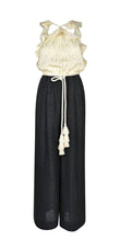 Rachel Zoe Ivory & Black Silk Halter Top Jumpsuit SZ 6