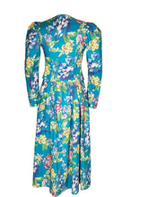 1980’s Vintage Laura Ashley Midi Cotton Dress and Jacket with Signature Ashley Floral Print