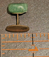 Vintage Dutch 830 silver gilt green aventurine cufflinks