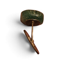 Vintage Dutch 830 silver gilt green aventurine cufflinks