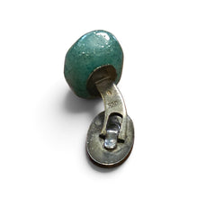 Vintage Dutch 830 silver gilt green aventurine cufflinks