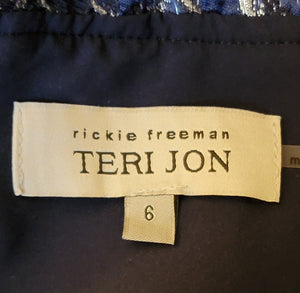 Rickie Freeman for Teri Jon Off Shoulder Metallic Flower Jacquard Gown 6