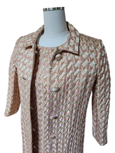 Vintage 1960s Maison Annette Custom Tailored in Hong Kong by Modiste East Brocade A-line Cocktail Dress and Coat Set