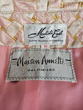 Vintage 1960s Maison Annette Custom Tailored in Hong Kong by Modiste East Brocade A-line Cocktail Dress and Coat Set
