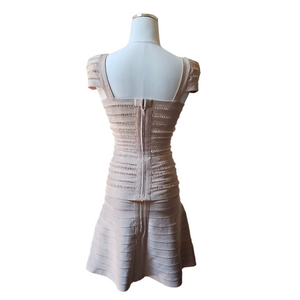 Pre-loved Herve Leger Faceted Crystal Beads Bandage Skirt Set XS