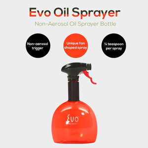 Evo Oil Sprayer Bottle, Non-Aerosol for Olive Oil and Cooking Oils, 18-ounce Capacity