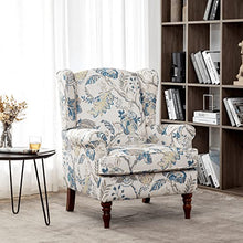 MELLCOM Floral Accent Chair, High Back Upholstered Armchair with Solid Legs, Leisure Single Sofa Chair for Living Room, Bedroom, Home Office, Teal Floral - paid link