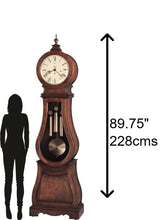 Howard Miller Volhard Grandfather Clock II, Wood Finish & Convex Glass Crystal with Single-Chime German Movement, Cream Dial Pendulum Bob Portable Floor Clocks for Bedroom & Home Decor - paid link