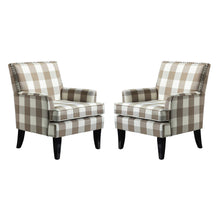 HULALA HOME Modern Accent Chairs Set of 2, Farmhouse High Back Striped Chairs with Wooden Legs & Nail Head Trim, Comfy Upholstered Armchairs for Living Room/Bedroom (Stripe Black) - paid link