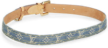 Pre-Loved Louis Vuitton Blue Monogram Denim Belt 80, Blue