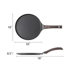 SENSARTE Nonstick Crepe Pan with Spreader, 10-Inch Natural Ceramic Coating Dosa Pan Pancake Flat Skillet Tawa Griddle with Stay-Cool Handle, Induction Compatible, PFOA Free (White) - paid link