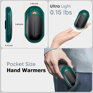 AI Hand Warmers Rechargeable 2 Pack, 6000mAh Electric Hand Warmers, AI Smart Chips 20Hrs Long Safe Heat, Portable Pocket Heater, Gifts for Christmas, Outdoor, Golf, Hunting, Camping Accessories