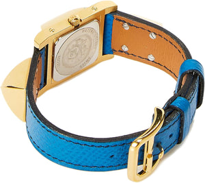 Hermès, Pre-Loved Gold & Blue Leather Medor Watch, Blue - paid link