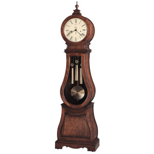 Howard Miller Volhard Grandfather Clock II, Wood Finish & Convex Glass Crystal with Single-Chime German Movement, Cream Dial Pendulum Bob Portable Floor Clocks for Bedroom & Home Decor - paid link