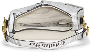 Pre-Loved Dior White Leather Newspaper Saddle Bag, White - paid link