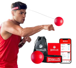 Original with App, Used by Celebrities - MMA Gear Boxing Ball - Boxing Reflex Ball with Adjustable Strap - Interactive Boxball App Integration - 1 Pack - paid link