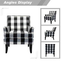 HULALA HOME Modern Accent Chairs Set of 2, Farmhouse High Back Striped Chairs with Wooden Legs & Nail Head Trim, Comfy Upholstered Armchairs for Living Room/Bedroom (Stripe Black) - paid link