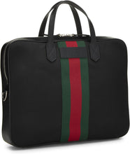 Pre-Loved Gucci Black Techno Canvas Web Briefcase, Black - paid link