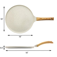 SENSARTE Nonstick Crepe Pan with Spreader, 10-Inch Natural Ceramic Coating Dosa Pan Pancake Flat Skillet Tawa Griddle with Stay-Cool Handle, Induction Compatible, PFOA Free (White) - paid link