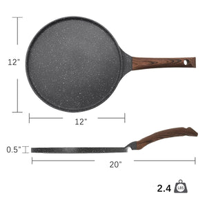 SENSARTE Nonstick Crepe Pan with Spreader, 10-Inch Natural Ceramic Coating Dosa Pan Pancake Flat Skillet Tawa Griddle with Stay-Cool Handle, Induction Compatible, PFOA Free (White) - paid link