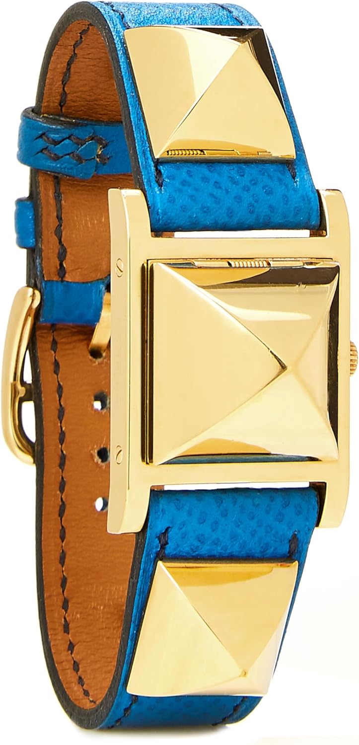 Hermès, Pre-Loved Gold & Blue Leather Medor Watch, Blue - paid link