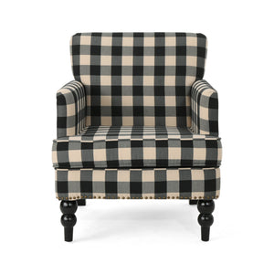 Christopher Knight Home Evete Tufted Fabric Club Chair, Black Checkerboard - paid link