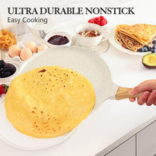 SENSARTE Nonstick Crepe Pan with Spreader, 10-Inch Natural Ceramic Coating Dosa Pan Pancake Flat Skillet Tawa Griddle with Stay-Cool Handle, Induction Compatible, PFOA Free (White) - paid link