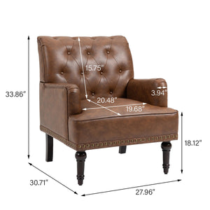 UIXE Floral Accent Chair, Living Room Arm Chairs Modern Nailhead Trim Club Armchair with Wood Legs, Comfy Upholstered Sofa Lounge Seat Reading Seat Bedroom Side Seating for Home Office - paid link