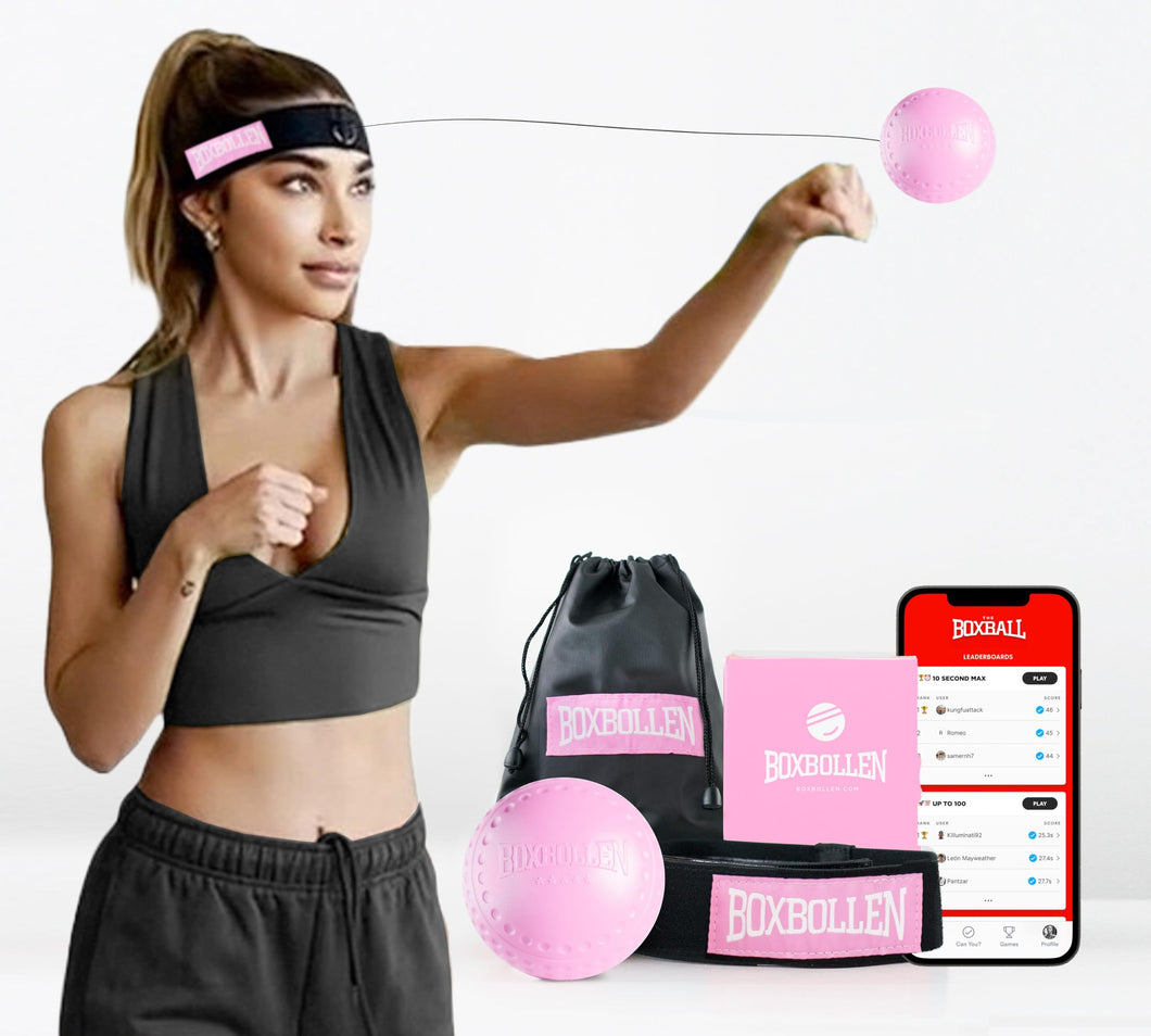 Original with App, Used by Celebrities - MMA Gear Boxing Ball - Boxing Reflex Ball with Adjustable Strap - Interactive Boxball App Integration - 1 Pack - paid link