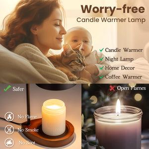 Candle Warmer Lamp, Electric Candle Lamp Warmer with Timer, Mom Christmas Birthday Gifts for Women, House Warming Gifts New Home Bedroom Decor, Dimmable Wax Melt Warmer with 2 Bulbs - Paid Link