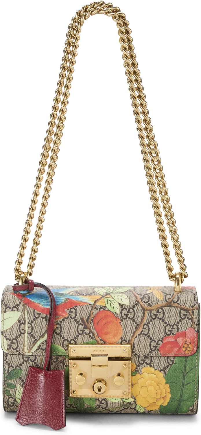 Pre-Loved Gucci Multicolor GG Supreme Canvas Tian Padlock Shoulder Bag, Multi - paid link